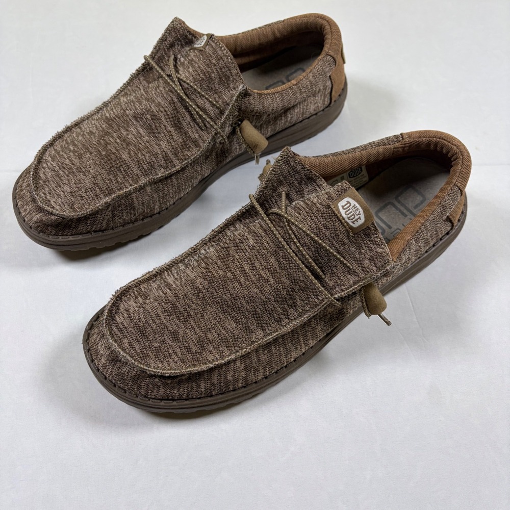 Hey Dude Wally Sport Knit Tan Marled Slip On Shoes Mens 12 40536-265